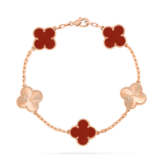 Carnelian & Lumière Lucky Clover Bracelet