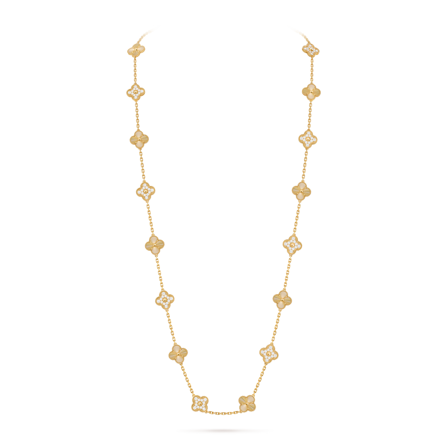 Lumière & Diamanté Lucky Clover Long Necklace