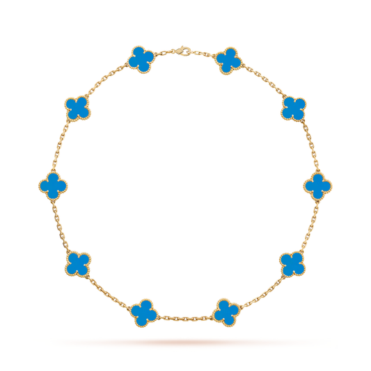 Agate Clover Motif Necklace