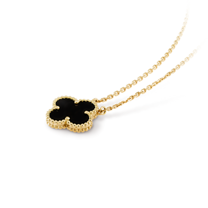 Onyx Lucky Clover Pendant