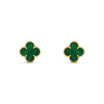 Malachite Lucky Clover Earrings