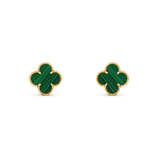Malachite Lucky Clover Earrings