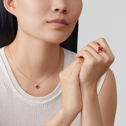 Carnelian Petite Lucky Clover Pendant