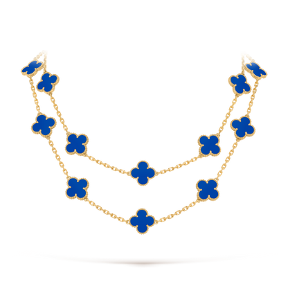Agate Lucky Clover Long Necklace