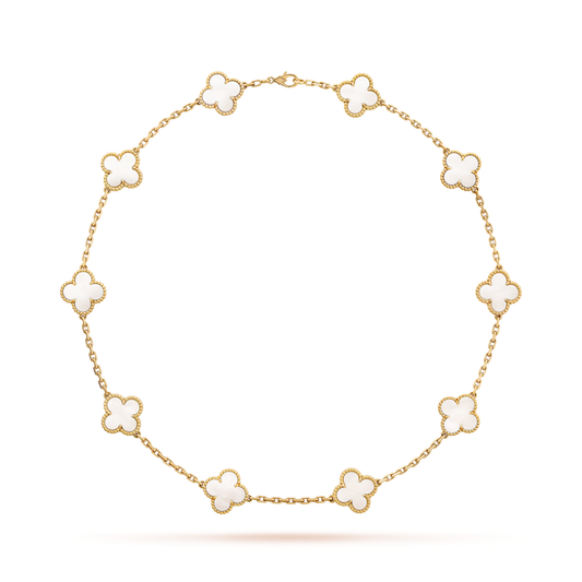 Mother-of-pearl Clover Motif Necklace