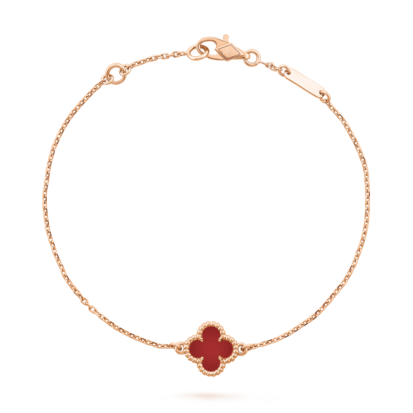 Carnelian Petite Lucky Clover Bracelet