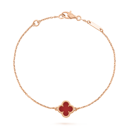 Carnelian Petite Lucky Clover Bracelet