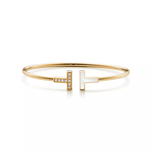 Mother-of-pearl & Diamanté Timeless T Bracelet