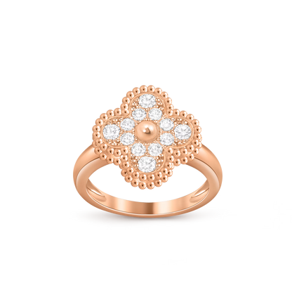 Diamanté Lucky Clover Ring