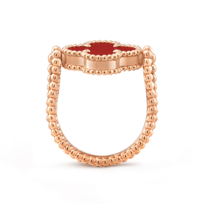 Carnelian Clover Reversible Ring