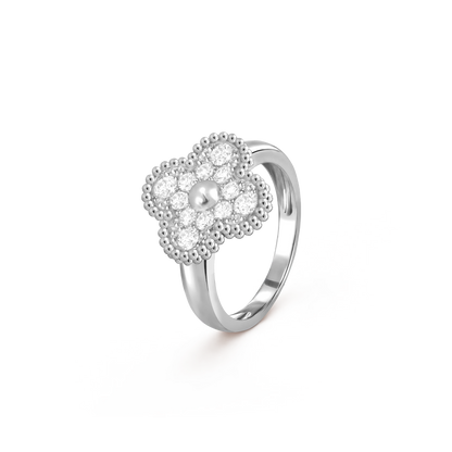 Diamanté Lucky Clover Ring