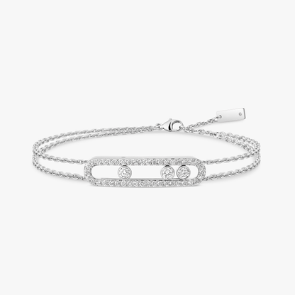 Trio Motion Dual-Chain Pavé Bracelet