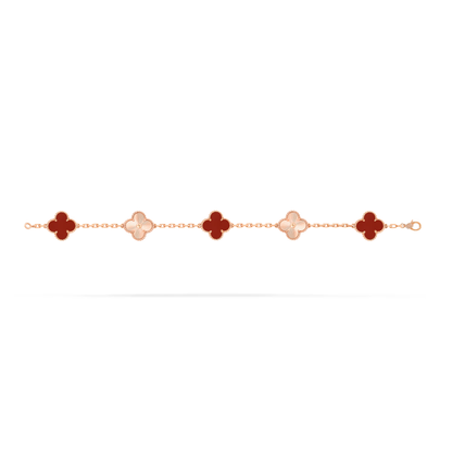 Carnelian & Lumière Lucky Clover Bracelet