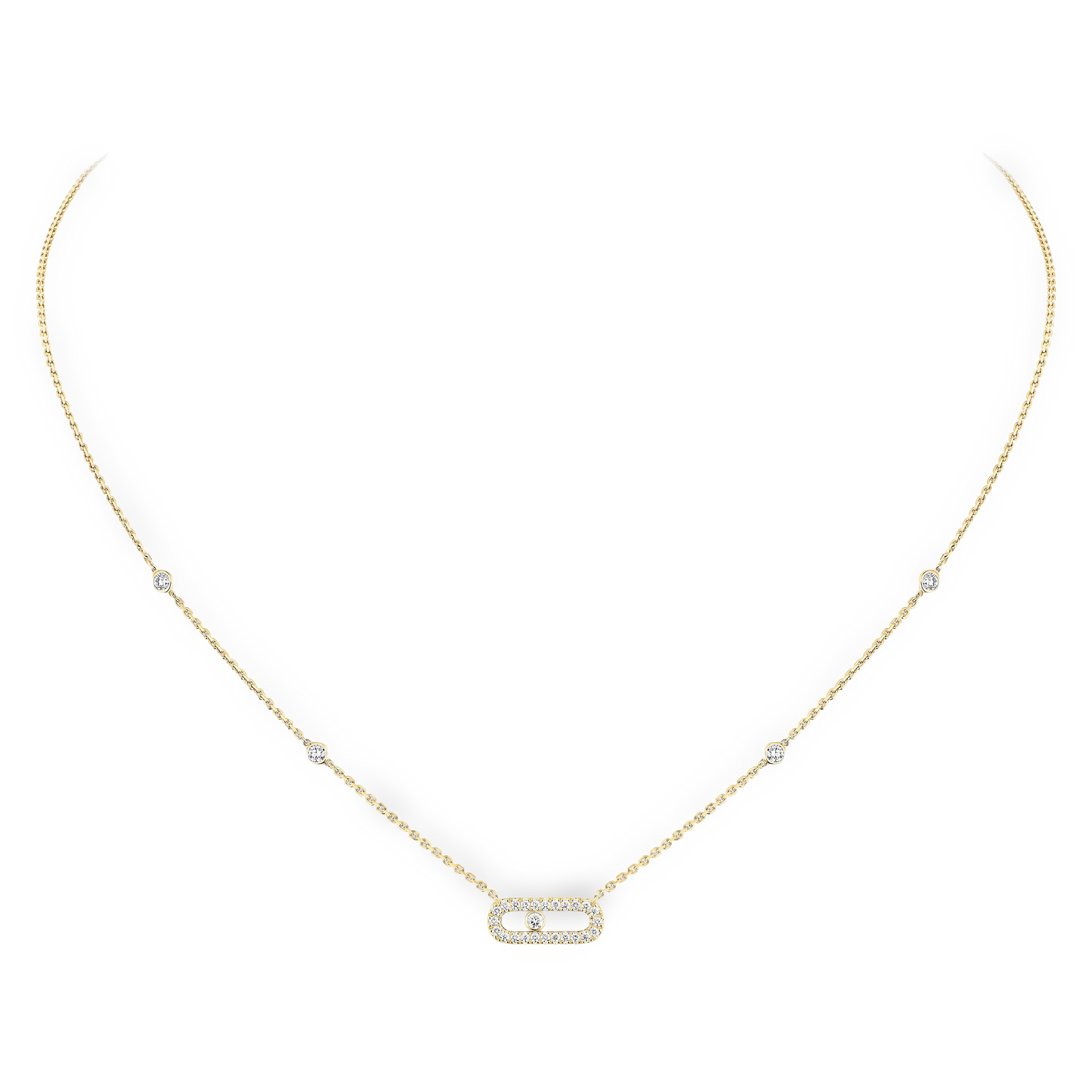 Solo Motion Pavé Necklace