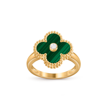Malachite Lucky Clover Ring