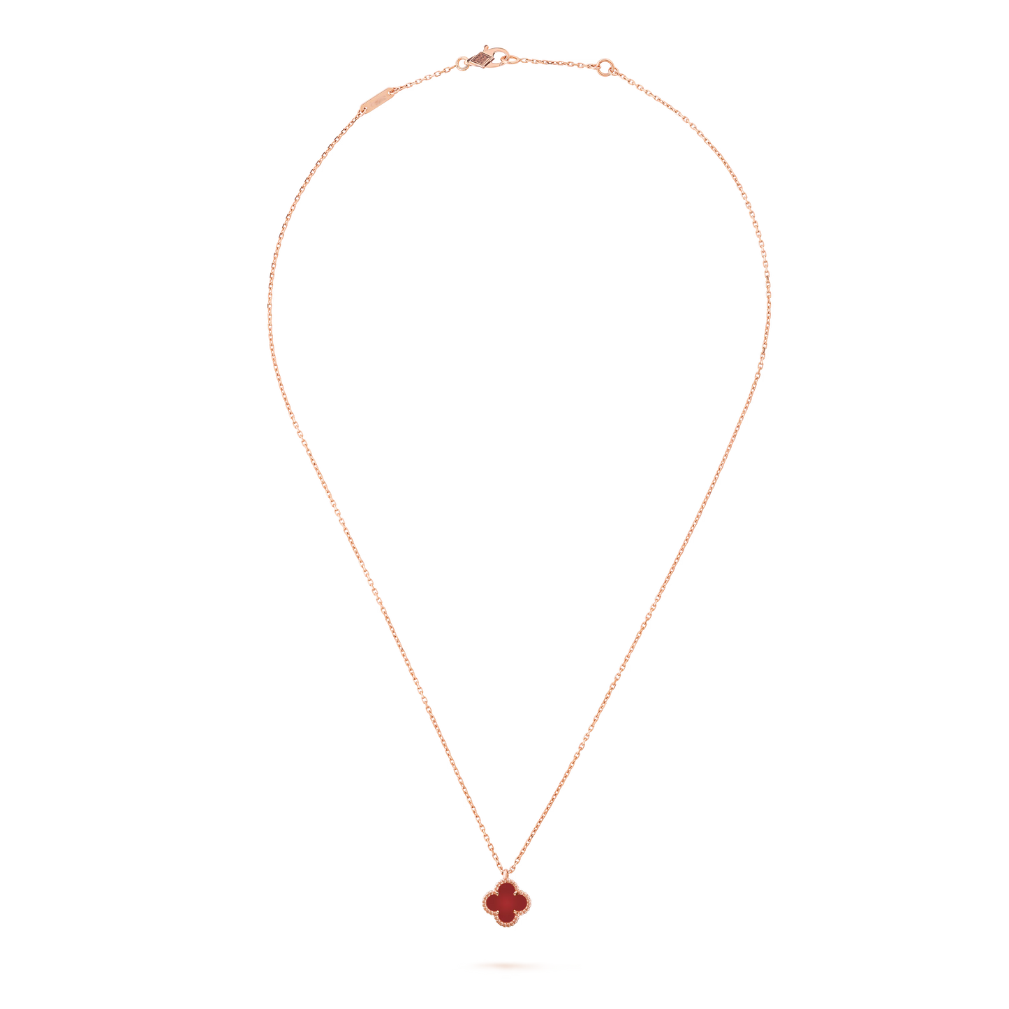 Carnelian Petite Lucky Clover Pendant