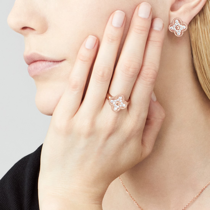 Diamanté Lucky Clover Ring