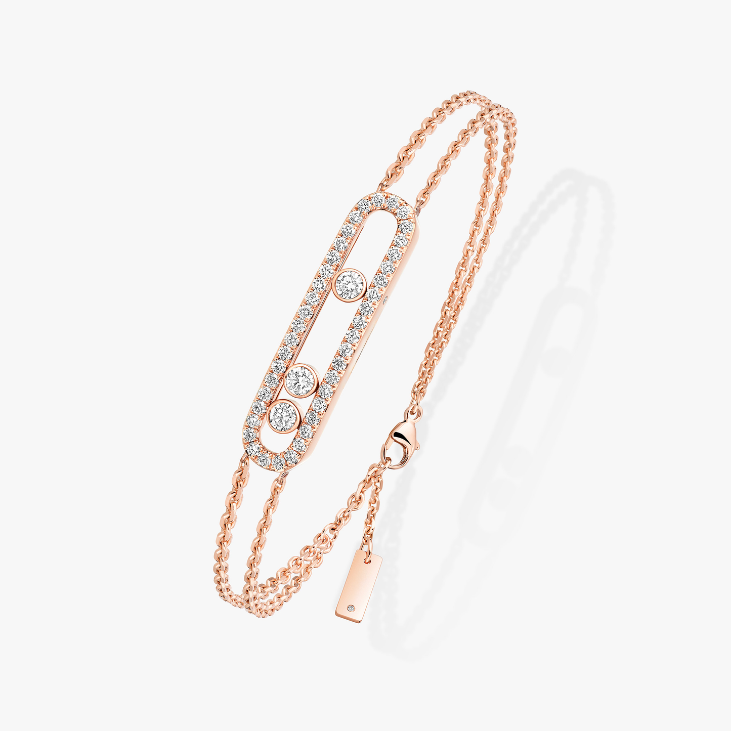 Trio Motion Dual-Chain Pavé Bracelet
