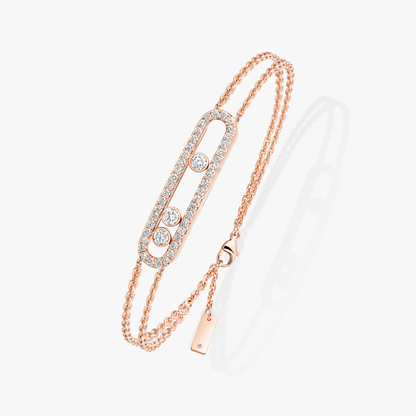 Trio Motion Dual-Chain Pavé Bracelet