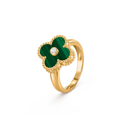 Malachite Lucky Clover Ring