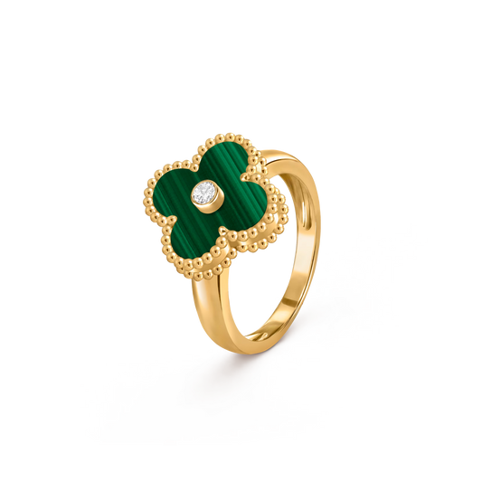 Malachite Lucky Clover Ring