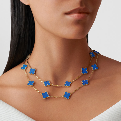 Agate Lucky Clover Long Necklace