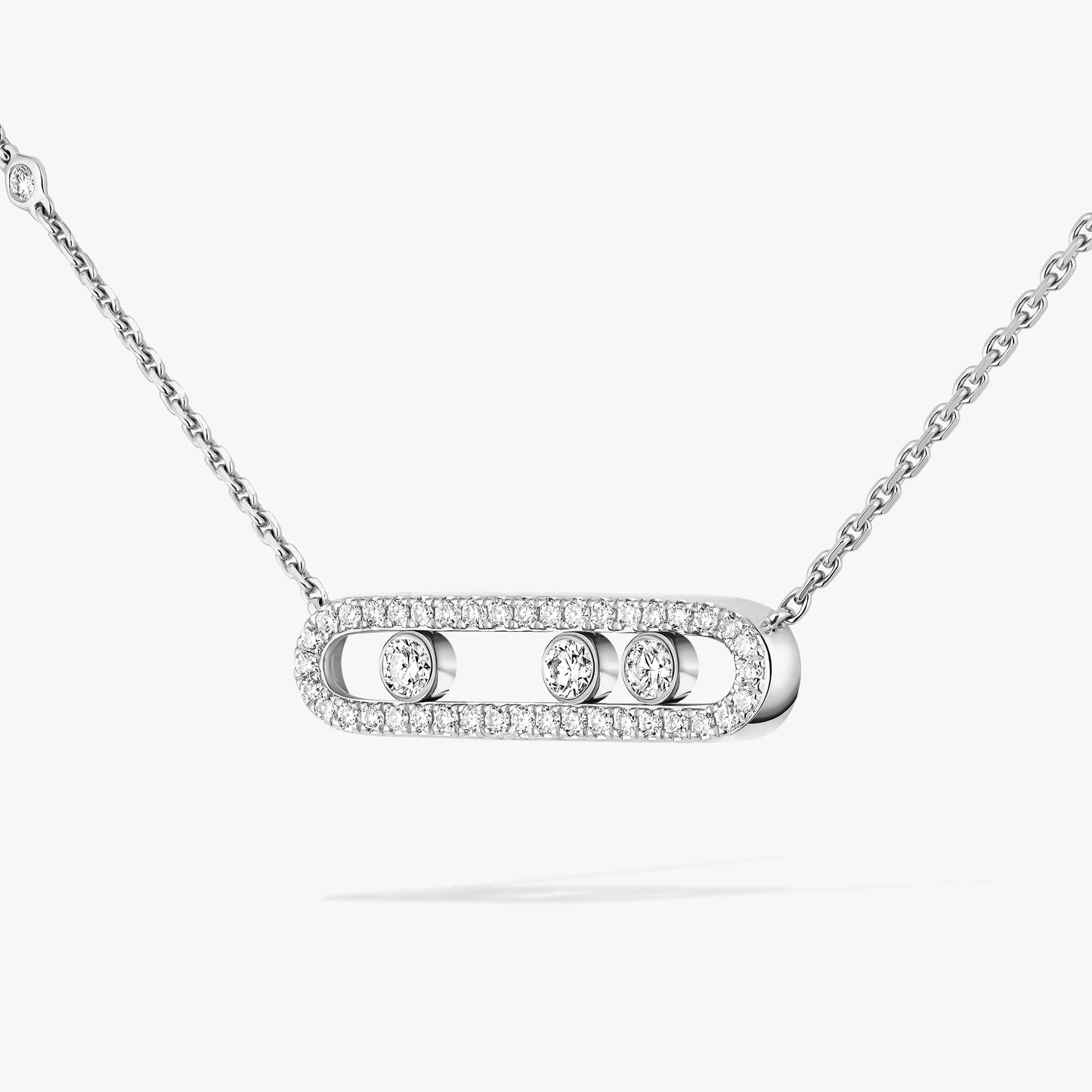 Trio Motion Pavé Necklace