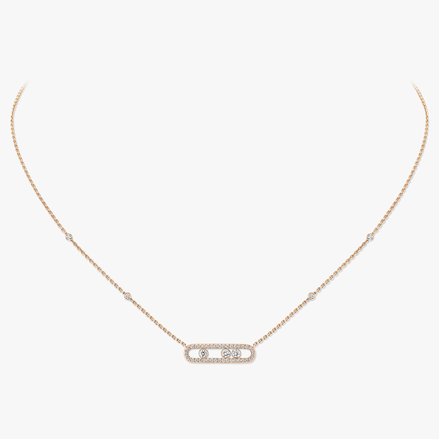Trio Motion Pavé Necklace