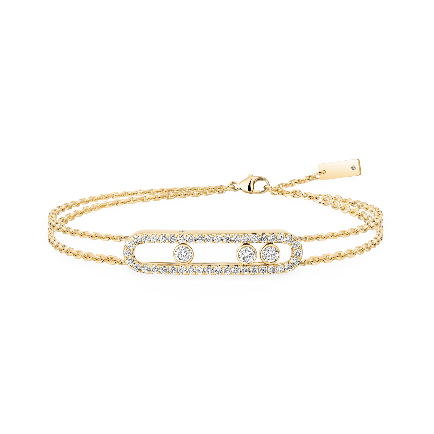 Trio Motion Dual-Chain Pavé Bracelet