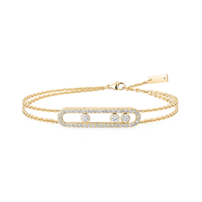 Trio Motion Dual-Chain Pavé Bracelet