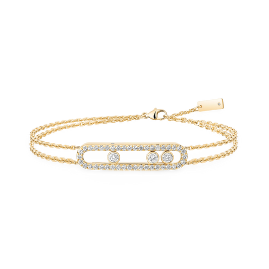 Trio Motion Dual-Chain Pavé Bracelet