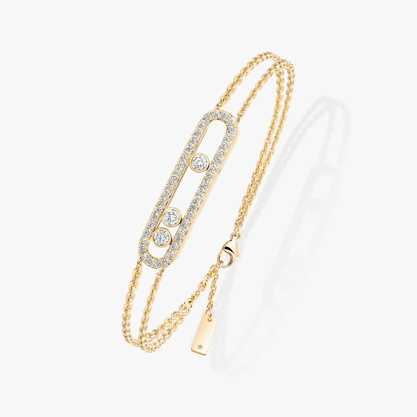 Trio Motion Dual-Chain Pavé Bracelet