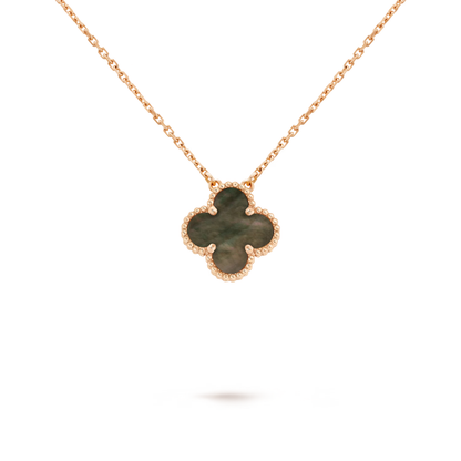 Black Mother-of-pearl Clover Motif Pendant
