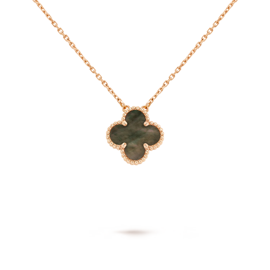 Black Mother-of-pearl Clover Motif Pendant