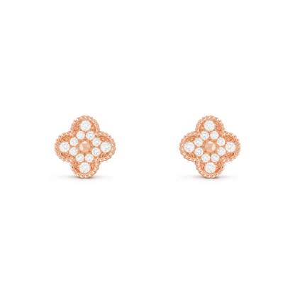Diamanté Lucky Clover Earrings