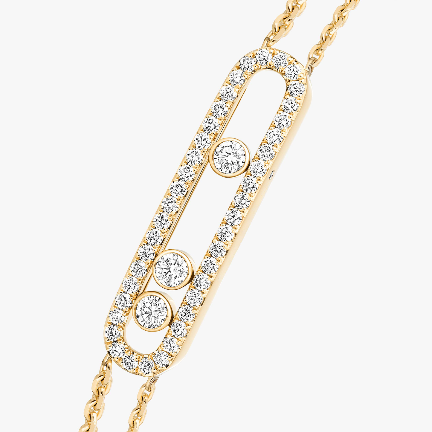 Trio Motion Dual-Chain Pavé Bracelet