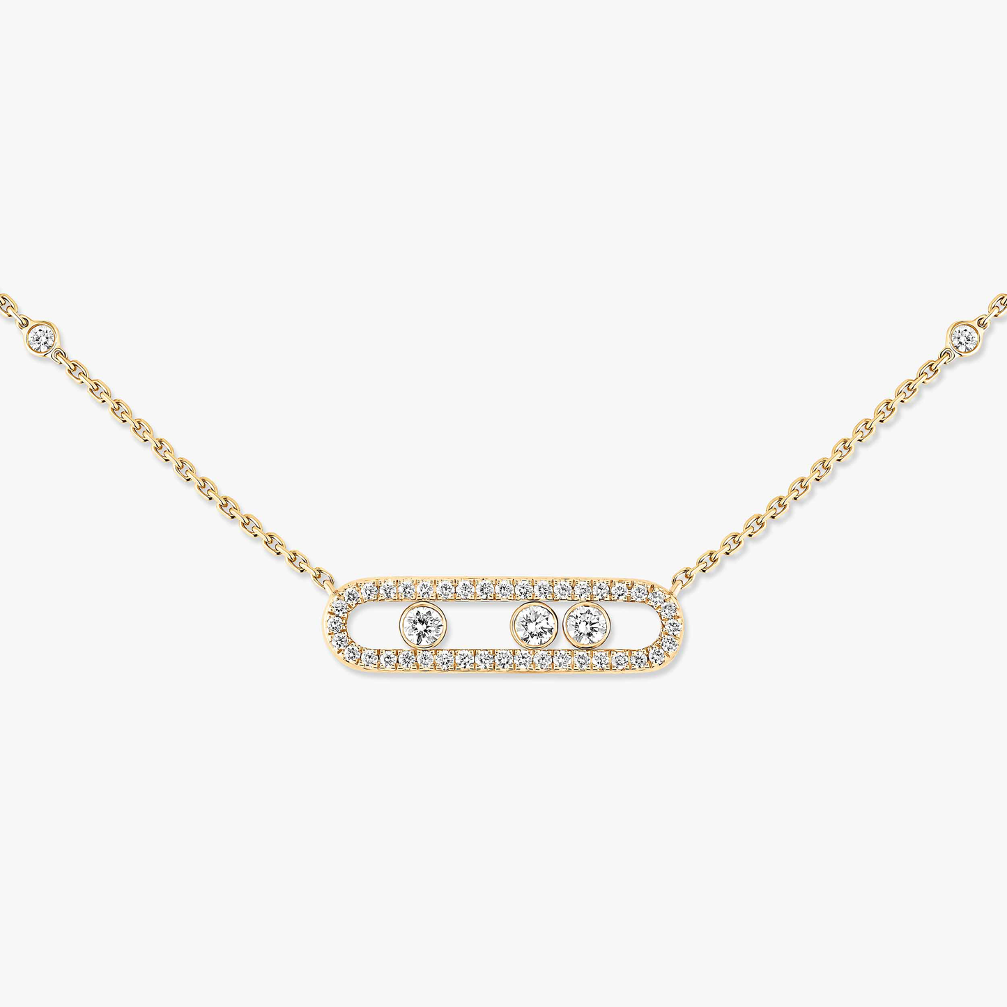Trio Motion Pavé Necklace