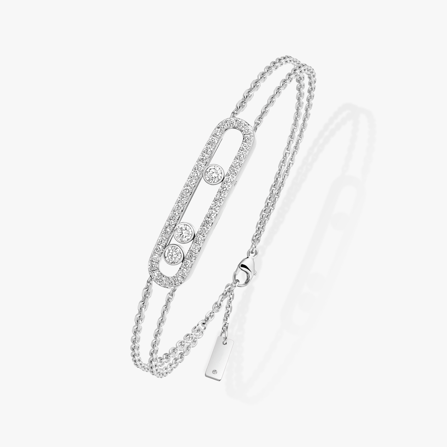 Trio Motion Dual-Chain Pavé Bracelet