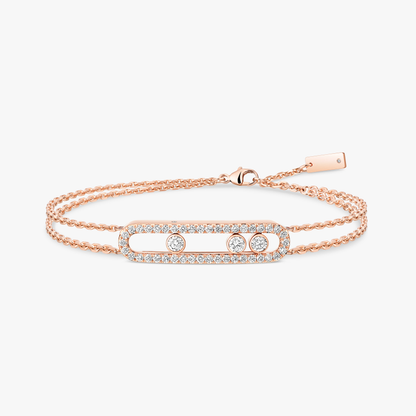 Trio Motion Dual-Chain Pavé Bracelet