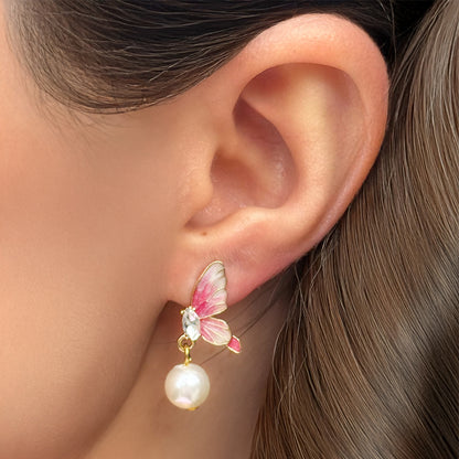 Butterfly Serenade Pearl Earrings