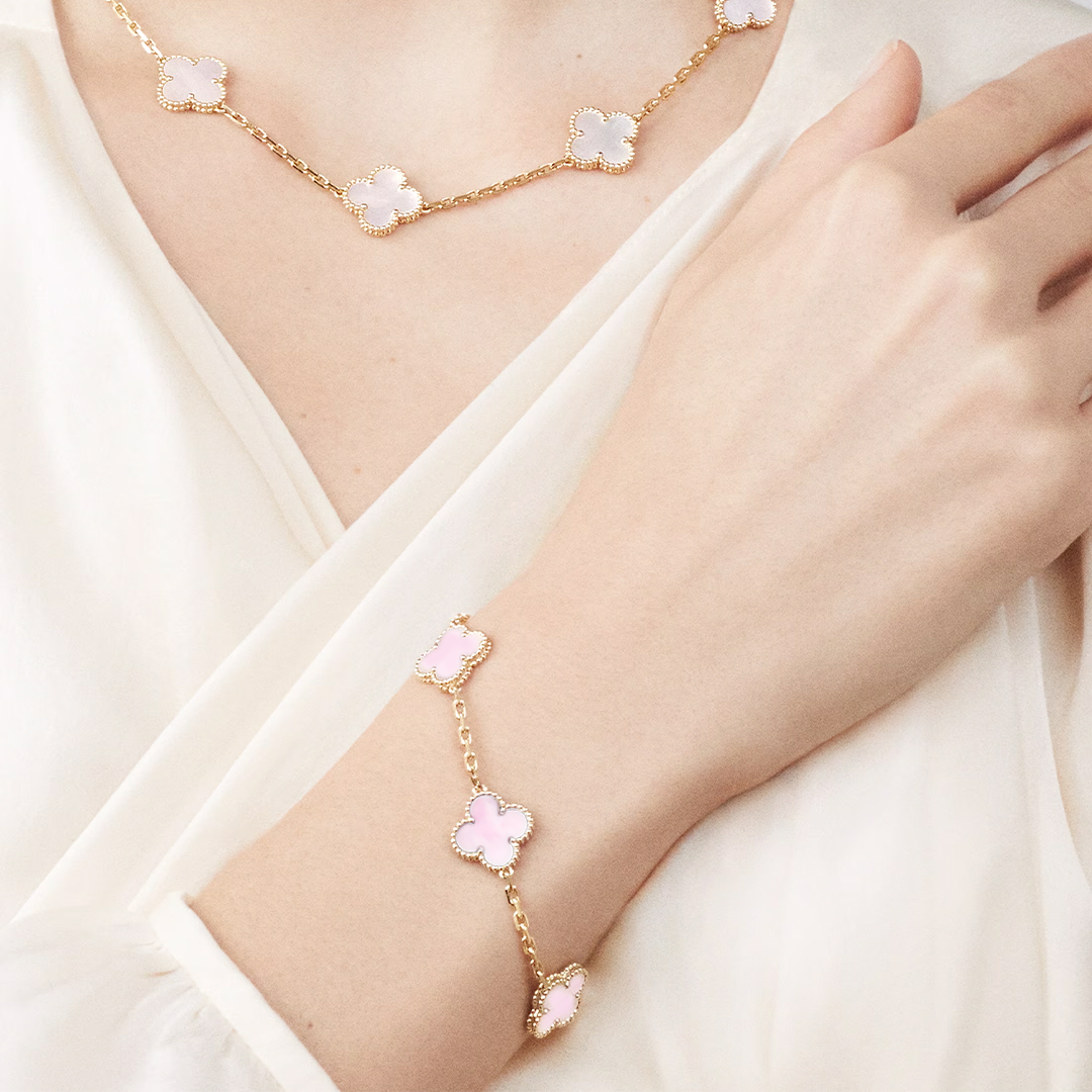 Rosé Mother-of-pearl Lucky Clover Bracelet
