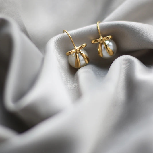 Victoria Pearl Bow Earrings