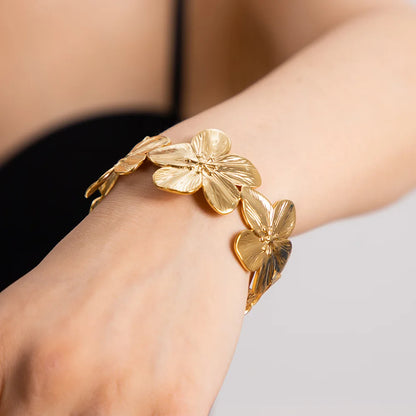 Dear Dahlia Floral Cuff Bracelet