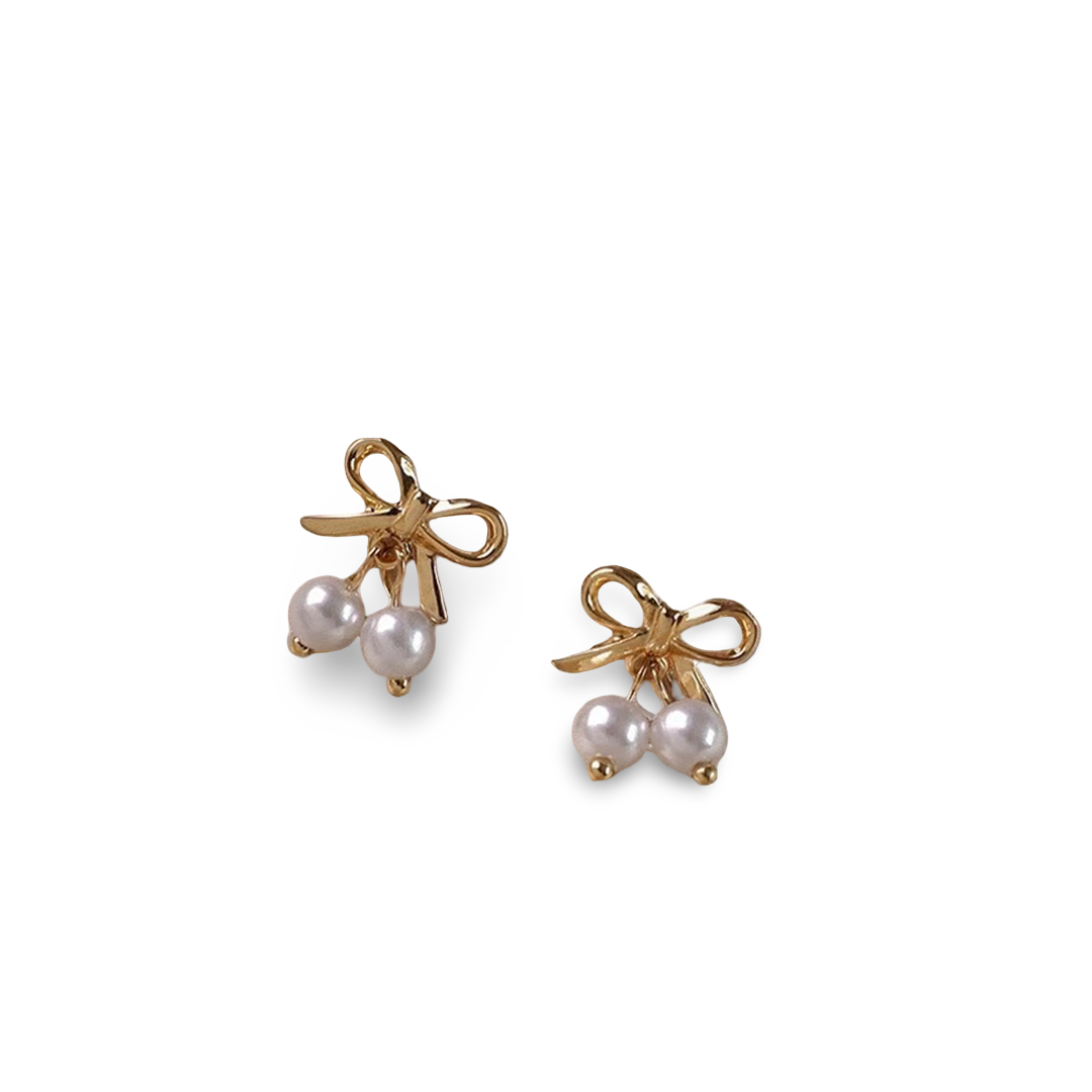 Sophia Grace Pearl Bow Earrings
