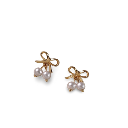 Sophia Grace Pearl Bow Earrings