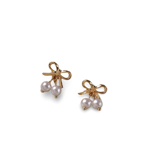 Sophia Grace Pearl Bow Earrings