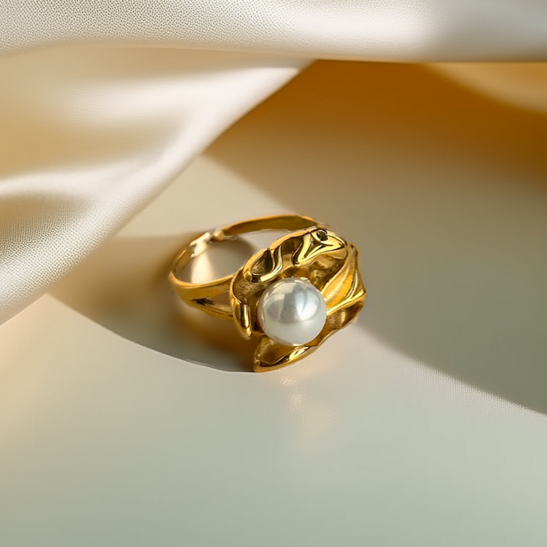 Orchidée Abstract Pearl Ring