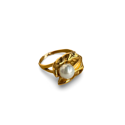 Orchidée Abstract Pearl Ring