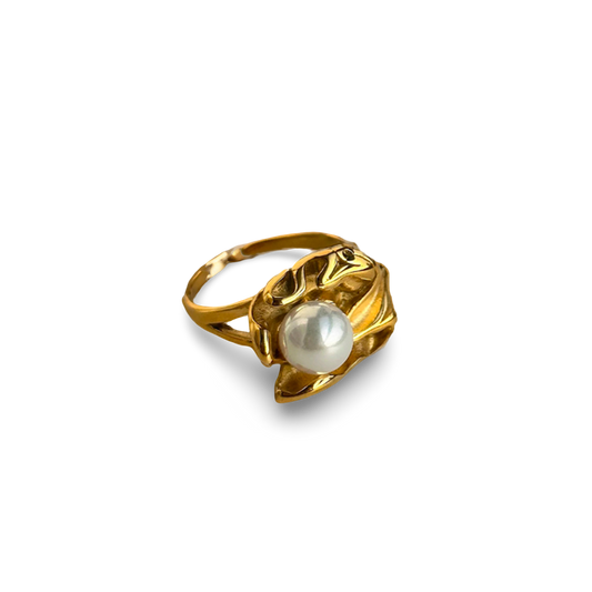 Orchidée Abstract Pearl Ring