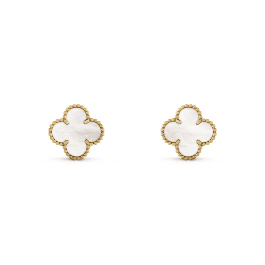 Mother-of-pearl Clover Motif Earrings
